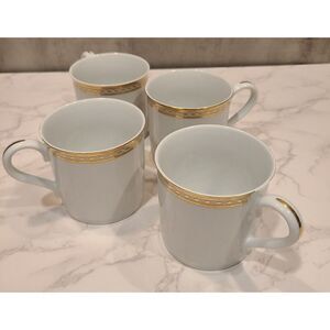 Wedgwood Embassy Collection Granville Gold Set of 4 Coffee/Tea Cups 1995 EUC